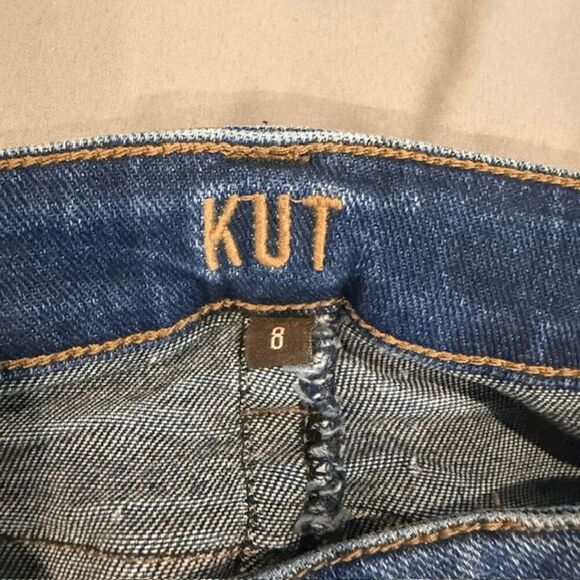 Kut from the Kloth Stevie Straight Leg Medium Whisker Wash Size 8 - Picture 7 of 15
